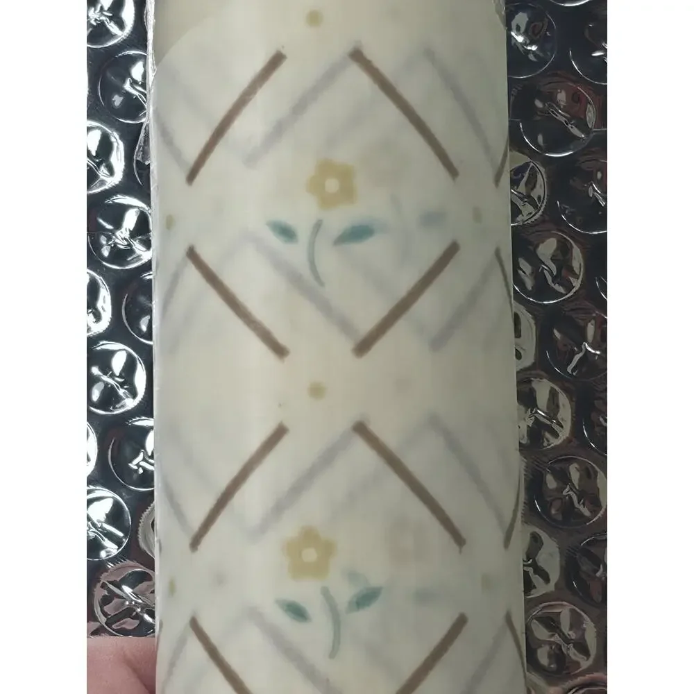 Vtg 1986 Rubbermaid Shelf Liner Posy Choc Floral Lattice Drawer Vinyl Roll NOS